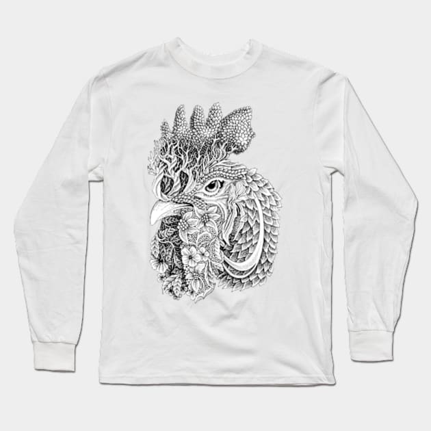 Rooster 1 Long Sleeve T-Shirt by Nasitama